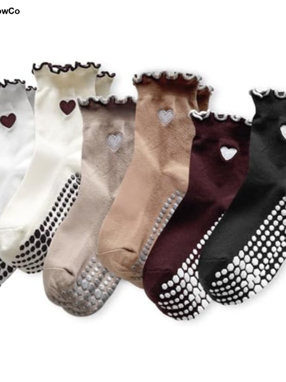 Cotton Grip Socks for Pilates Yoga 6 Pairs Anti Slip Women